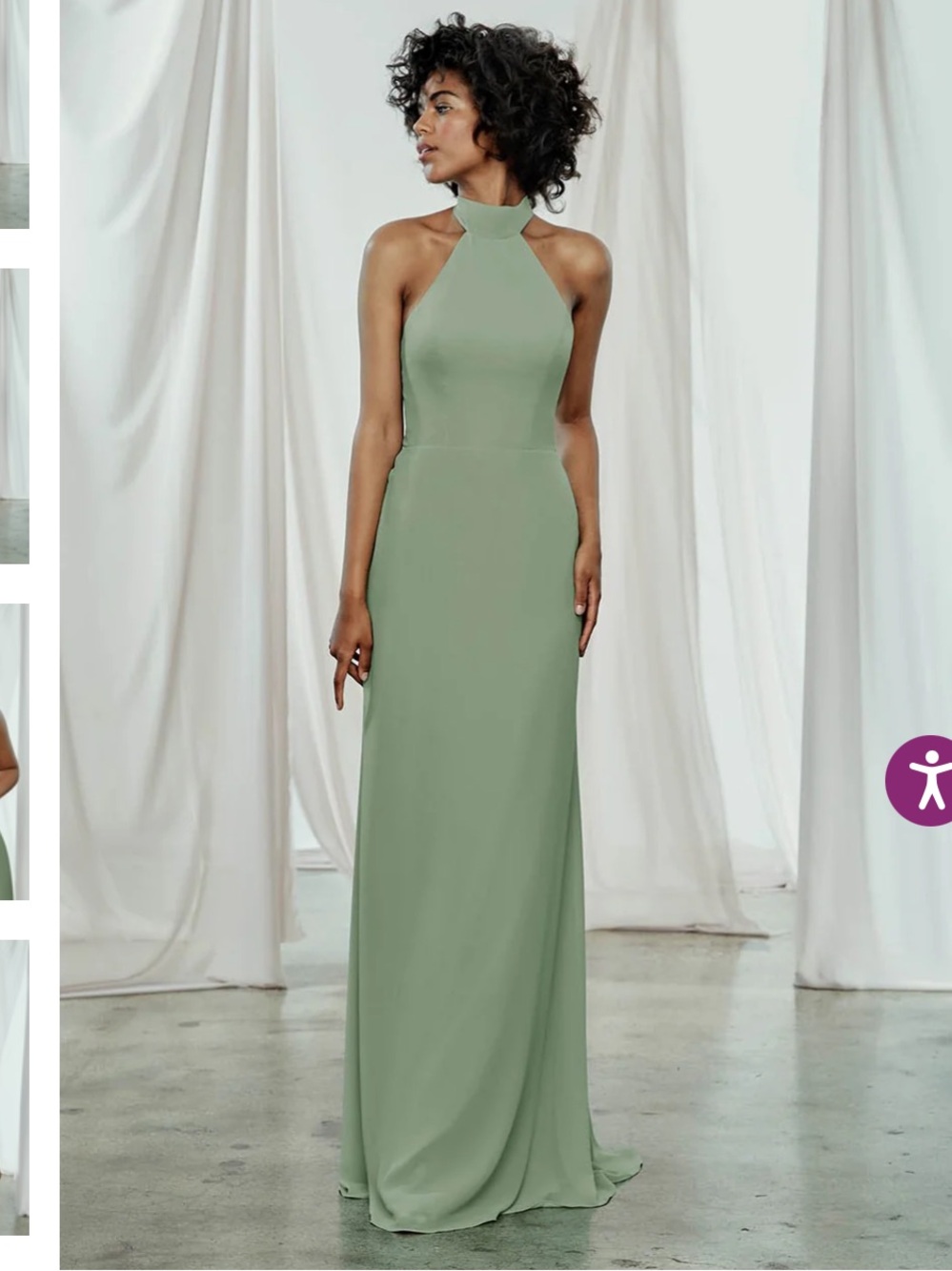 amsale sofia dress olive green